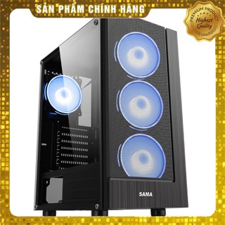 Vỏ máy tính sama 3301 kèm 3 fan leb rgb-hub - hàng chính hãng
