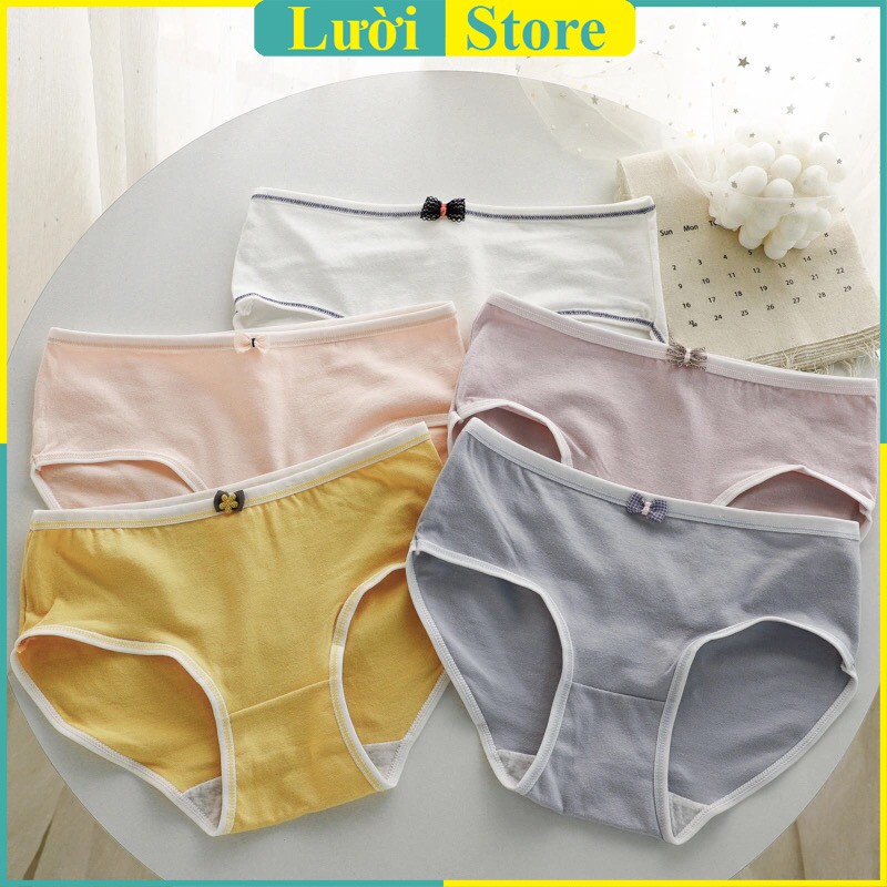Quần Lót Cotton Nơ Tông Màu Solid Color