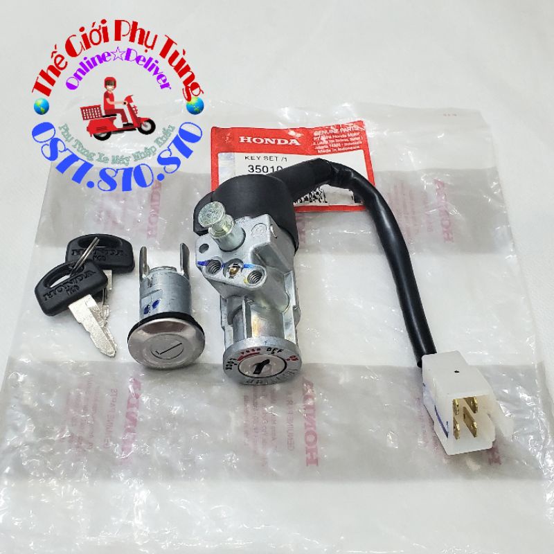 Bộ khóa máy Dream Thái zin Honda Indonesia - 35010-GN5