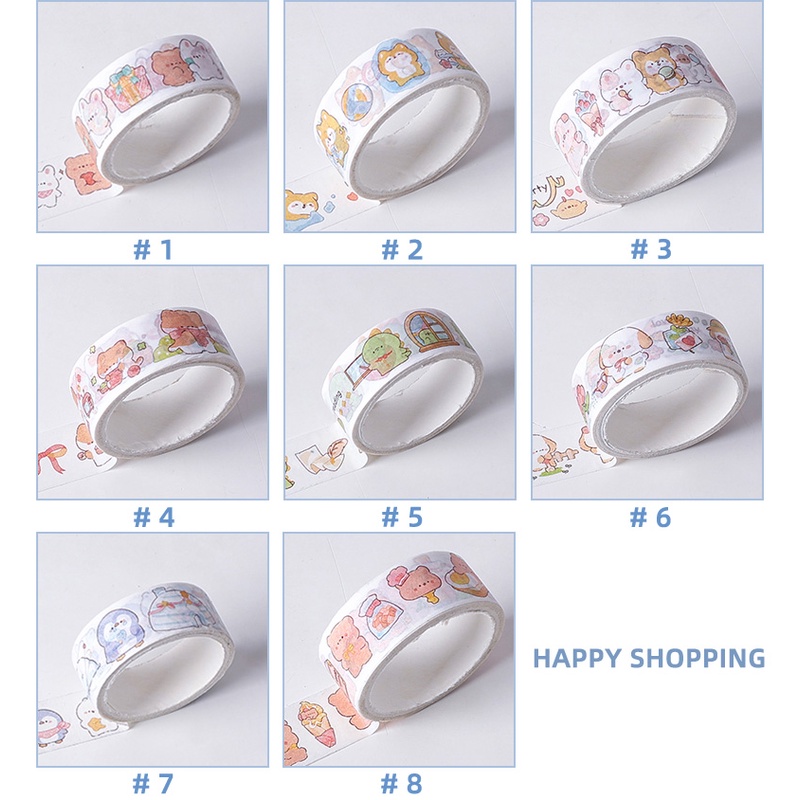 Cuộn Băng Keo 3M Họa Tiết Động Vật Hoạt Hình Dễ Thương Trang Trí Sổ Tay DIY