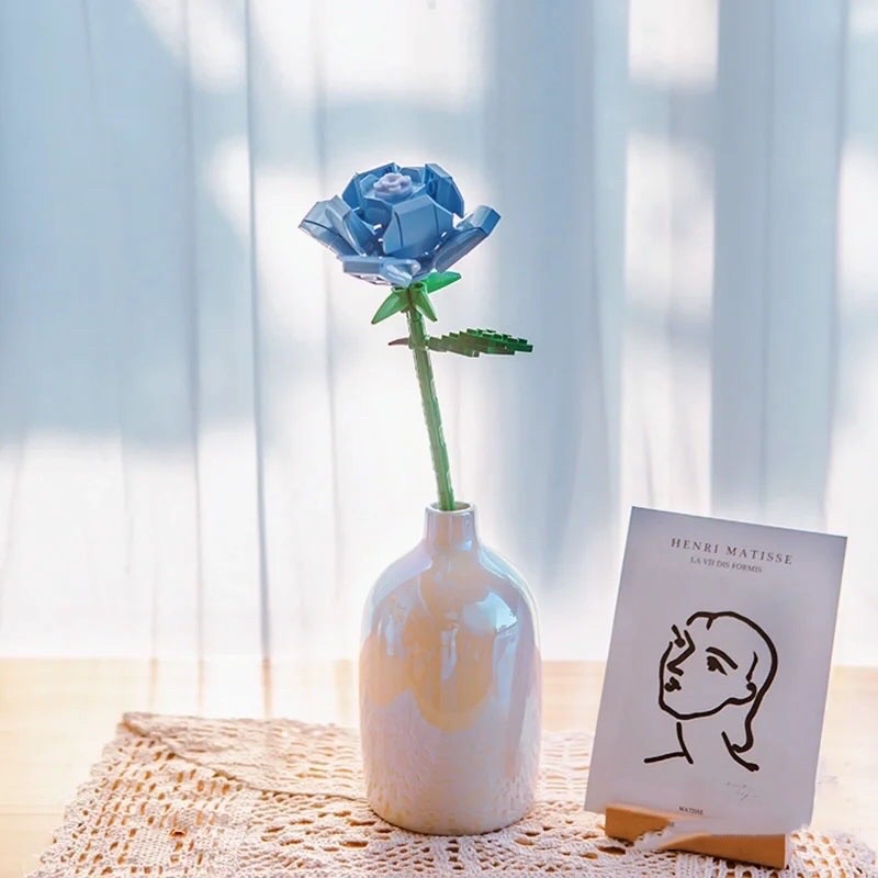 Đồ chơi lắp ráp mô hình hoa hồng xanh -jk26311