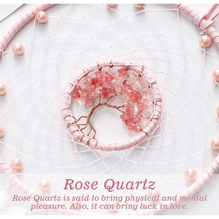 Dream Catcher Phối Lông Vũ Và Trái Tim Treo Trang Trí