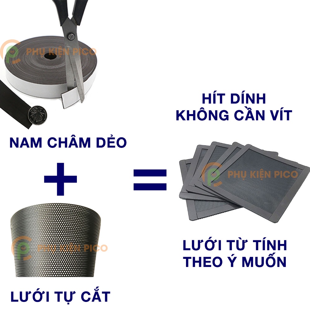 Tấm lưới chắn lọc bụi case máy tính quạt tản nhiệt nhiều kích thước - Tấm lưới chống bụi tự cắt