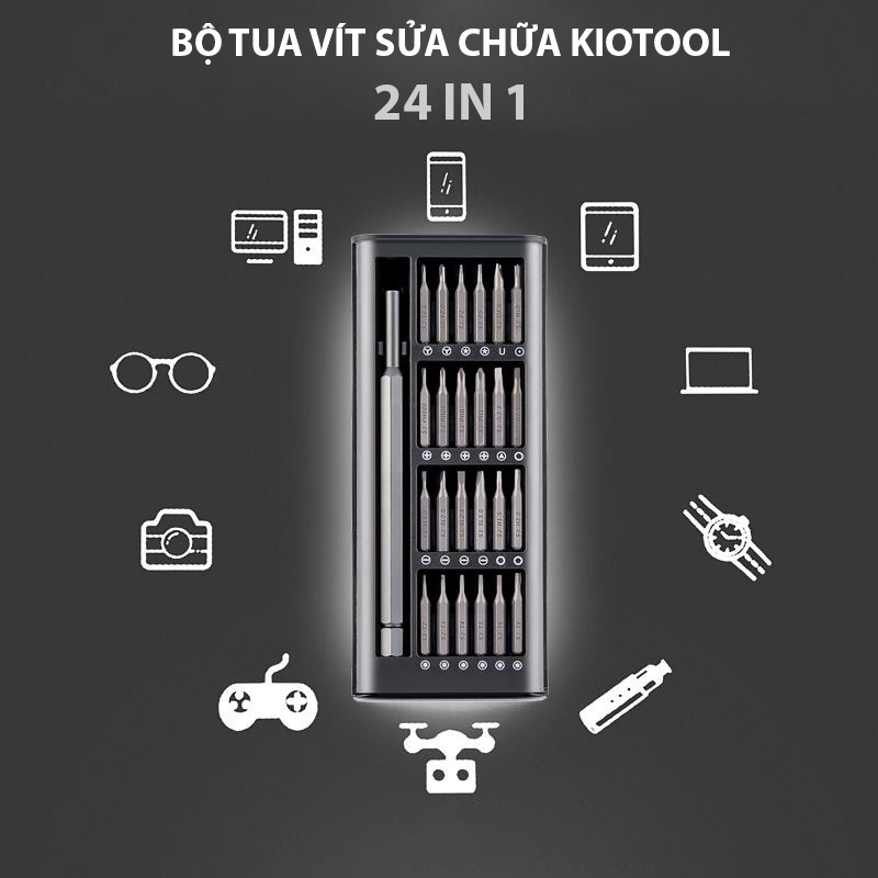 Bộ Tô Vít Đa Năng Tiện Dụng 24 Chi Tiết Dùng Sửa Chữa Đồ Dùng Và Điện Thoại - Tua Vít Nam Châm