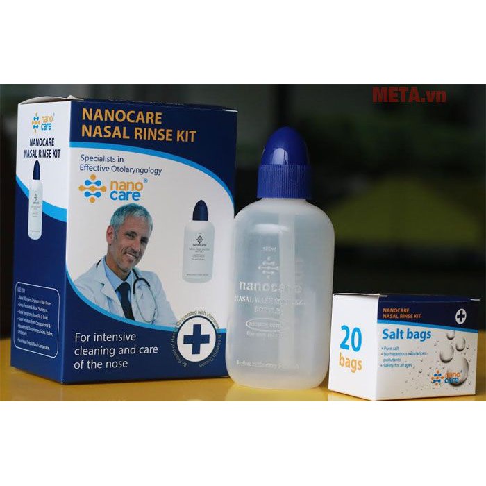 BÌNH RỬA MŨI NANOCARE TẶNG 20 GÓI MUỐI RỬA MŨI