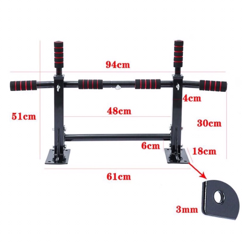 Xà đơn gắn tường đa năng Wall Pull Up Bar P90X+ Tặng Kèm Găng Tay