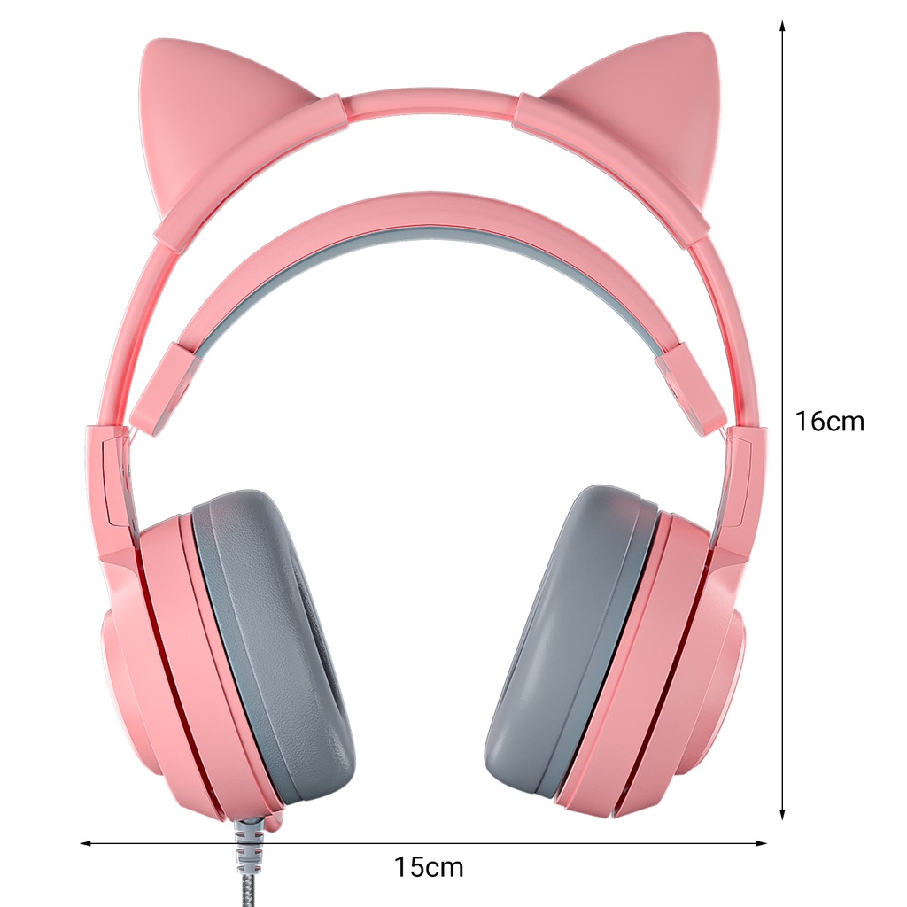 Tai Nghe Có Dây Sy-G25 RGB Đa Hướng Kèm Mic Hình Tai Mèo Dễ Thương