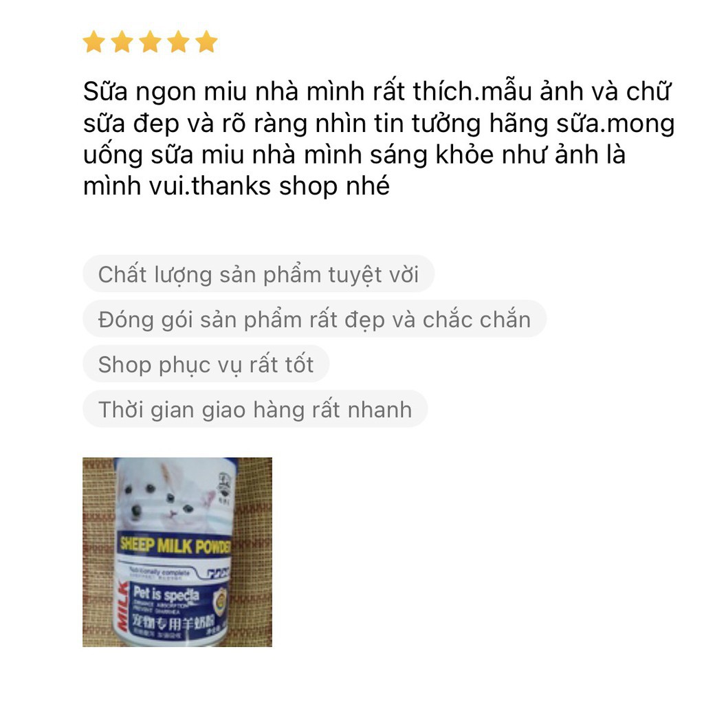 Sữa dê Sheep Milk Powder cho chó mèo 400g