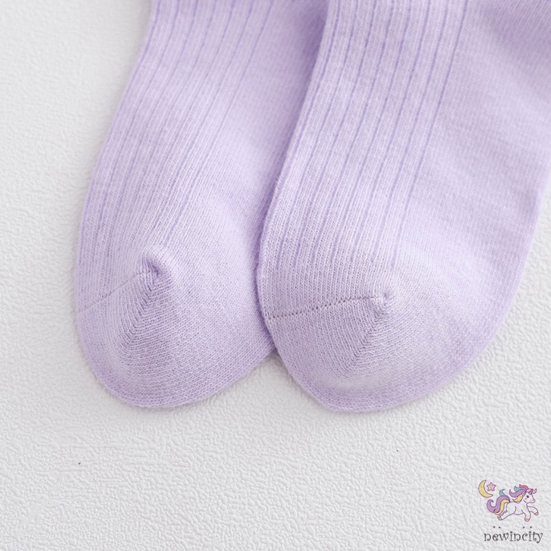 Vớ cotton màu trơn thiết kế kiểu dáng hoạt hình phong cách thời trang Hàn Quốc cho nữ