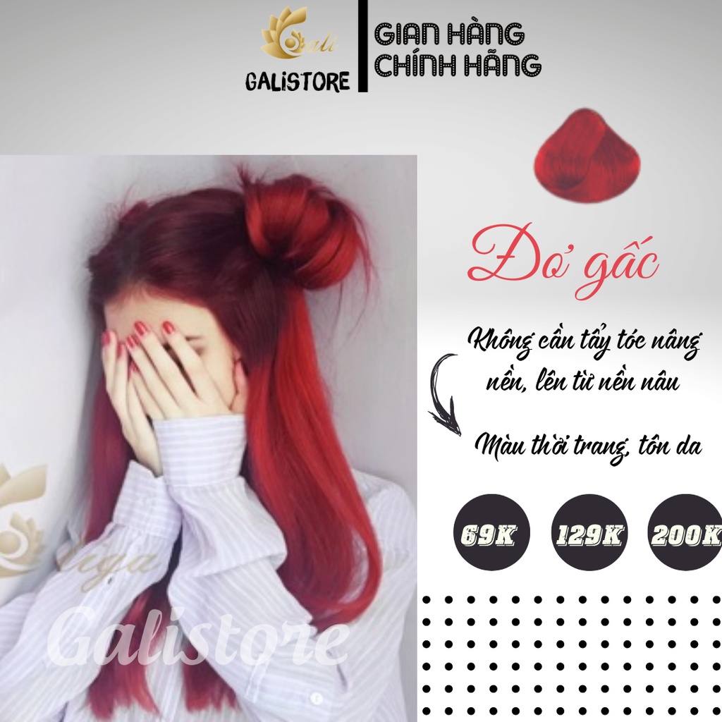 thuốc nhuộm tóc màu đỏ gấc + tặng oxy trợ dưỡng