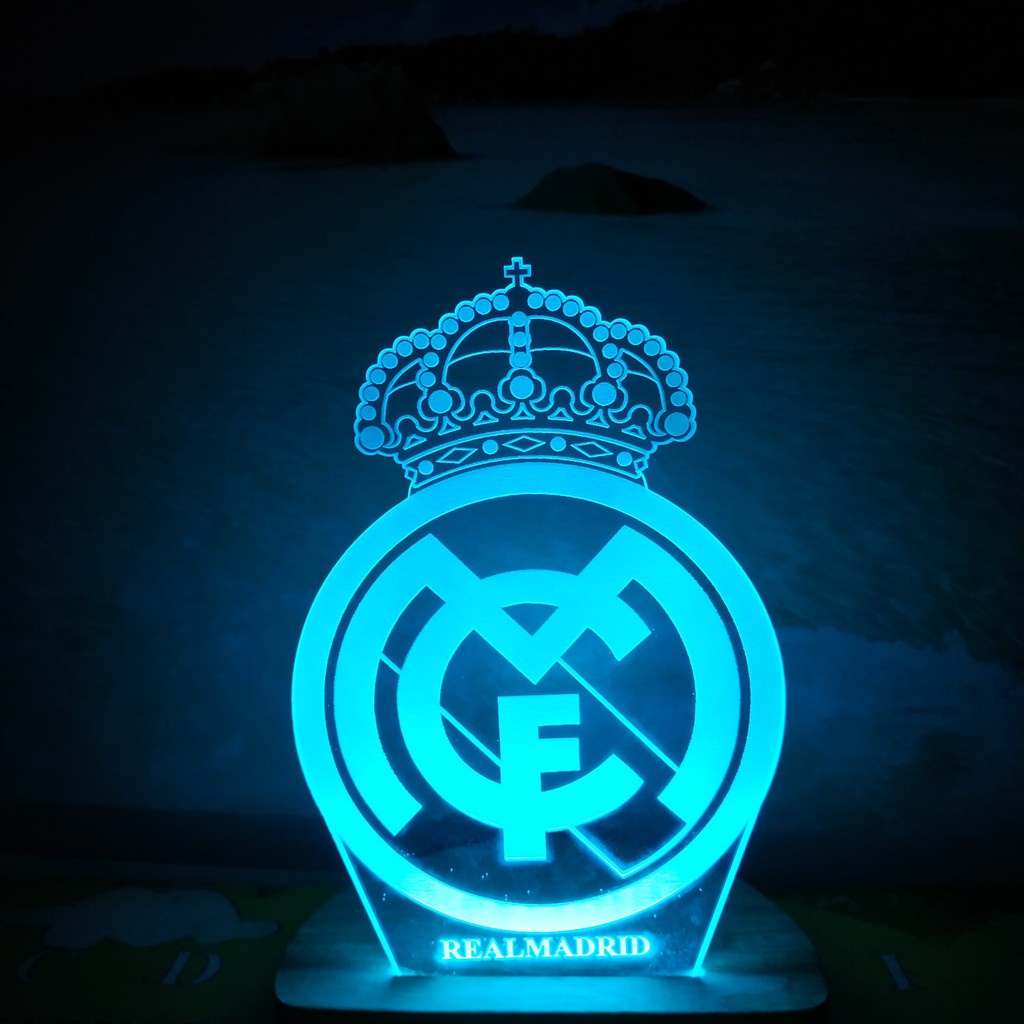 Đèn Led 3D 16 Màu - Đèn Ngủ Mẫu Logo Clb Real Madrid | Shopee Việt Nam