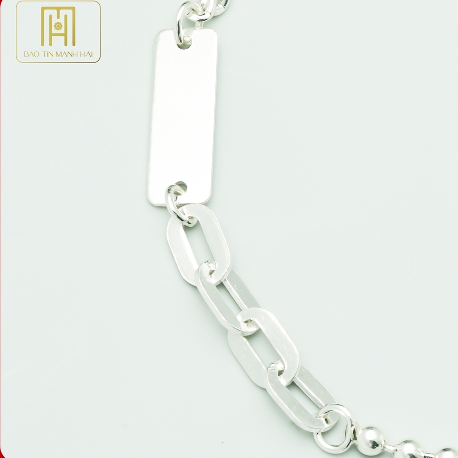 Lắc tay Bạc nam,nữ được thiết kế khắc tên theo yêu móc giọt nước LB12 Bảo Tín Mạnh Hải