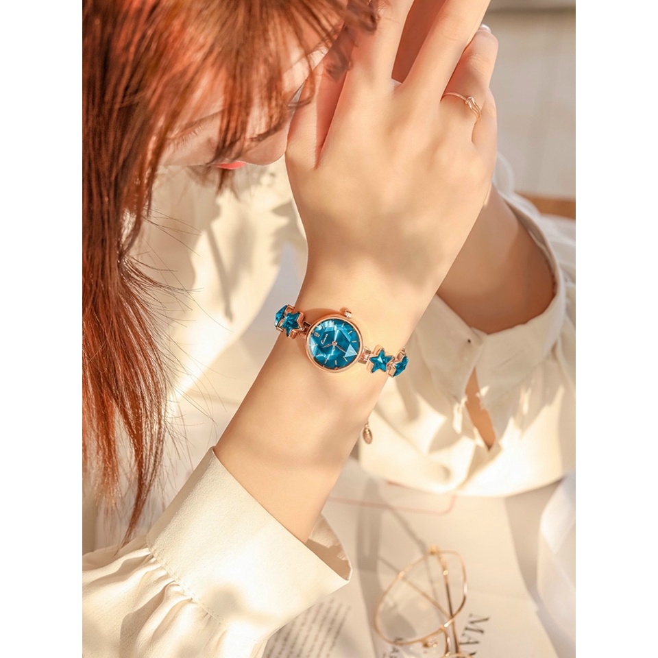 Đồng Hồ Nữ KIMIO 6352 Dây Rút Hình Ngôi Sao Cực Đẹp , Chống Nước, Chống Trầy Xước
