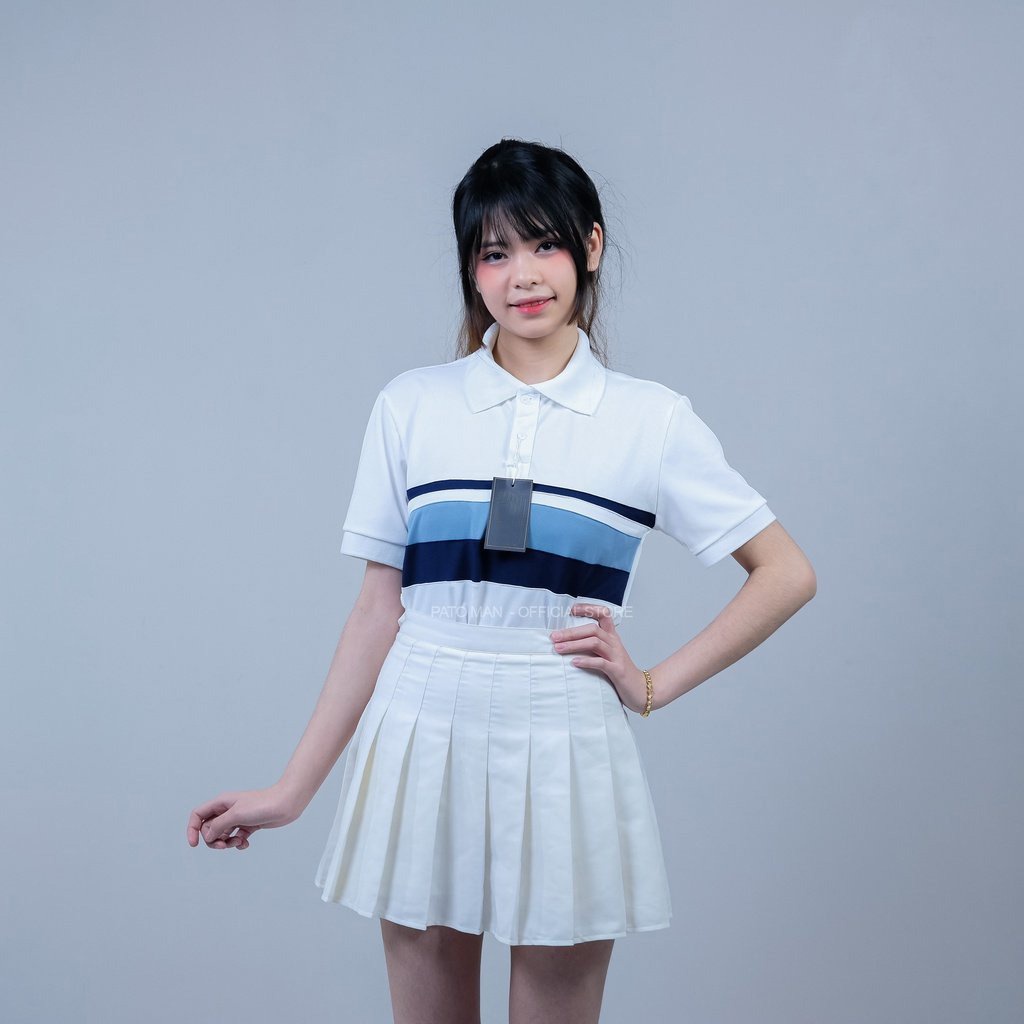 Áo thun Polo nam phối ngang NELUX vải cá sấu Cotton xuất xịn, chuẩn form