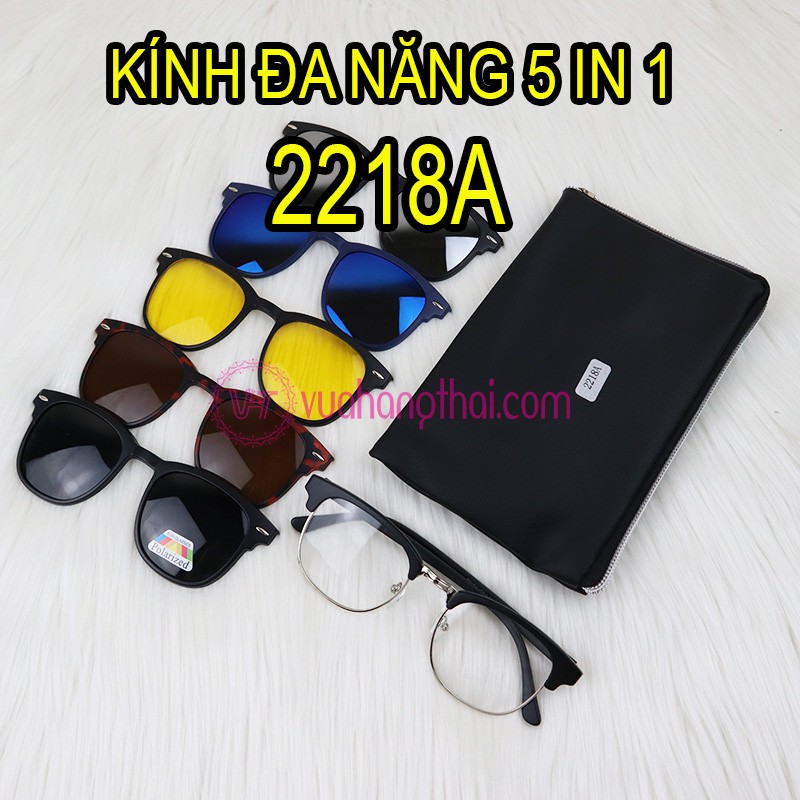 MẮT KÍNH ĐA NĂNG 5 IN 1 RÂM CẬN GỌNG TRÒN 2218A - TẶNG KÈM TÚI DA