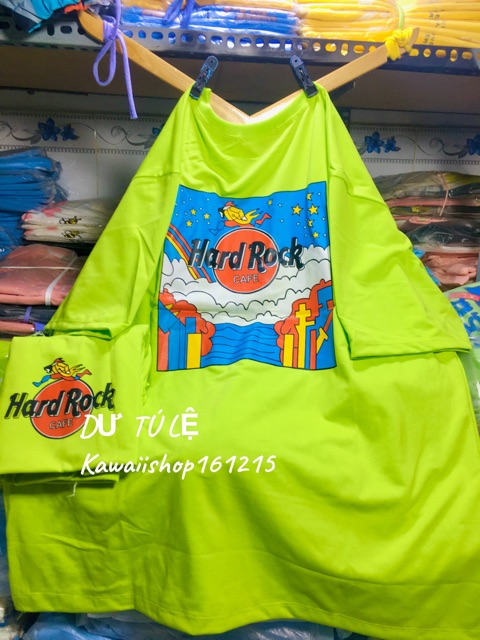 Clip-ảnh thật áo phông xanh lá hard rock (SỈ 29K)tay lỡ form rộng freesize | BigBuy360 - bigbuy360.vn