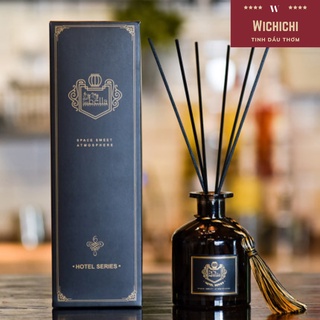 Tinh dầu thơm phòng SWEET LOVE 120ml tinh dầu thiên nhiên có que gỗ tinh dầu khuếch tán xông phòng chai màu đen huyền