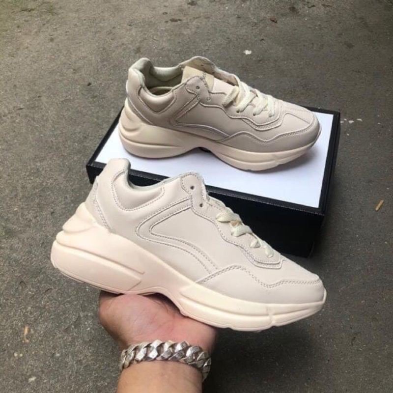 Giày Thể Thao Nam Nữ Gucci Chunky Rhyton dadshoes đế độn 5cm trơn đẹp giá rẻ