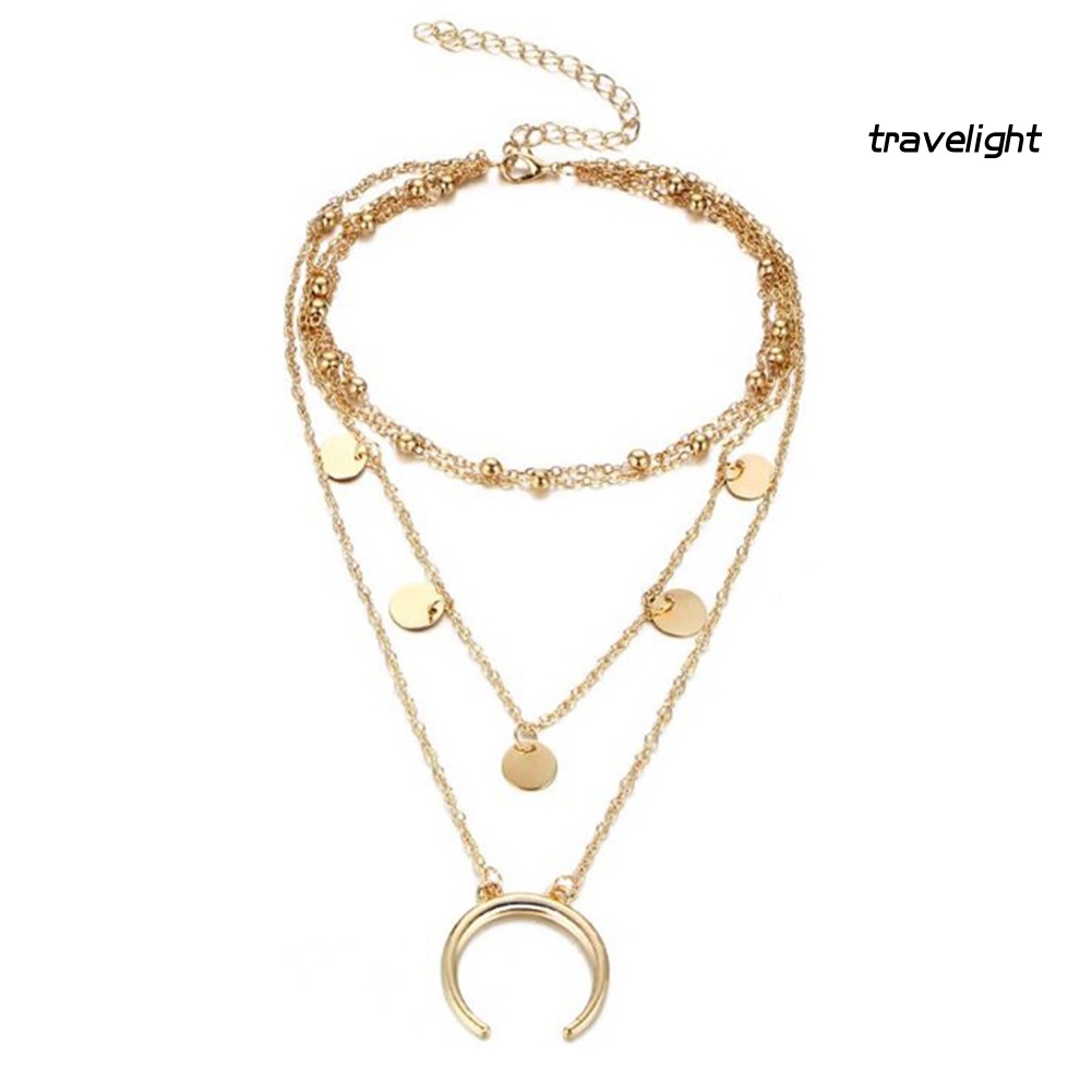 Vòng Cổ Choker Nhiều Lớp Mặt Hình Đồng Xu Phong Cách Boho Thời Trang Cho Nữ