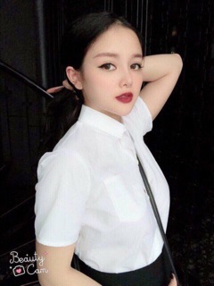 ÁO SƠ MI TRẮNG CỘC TAY BAO ĐẸP