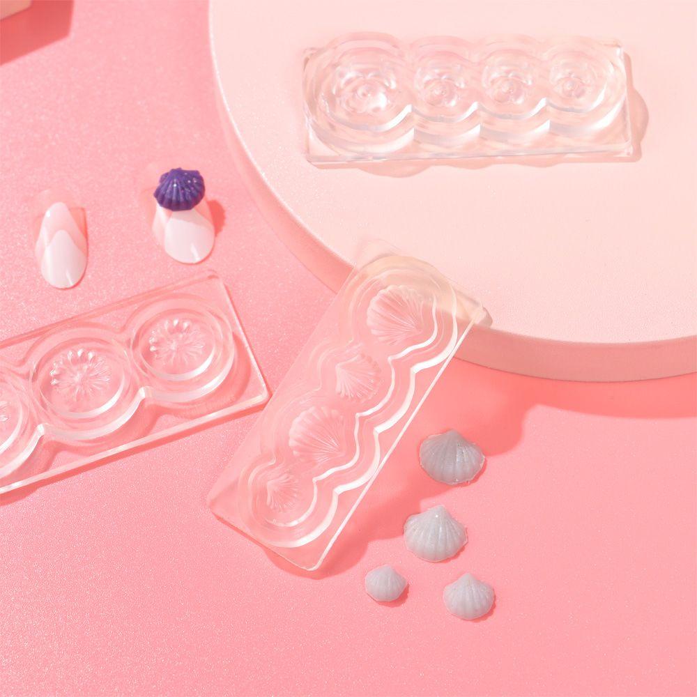 Khuôn Trong Suốt Hỗn Hợp Trang Trí Móng Nghệ Thuật 3D