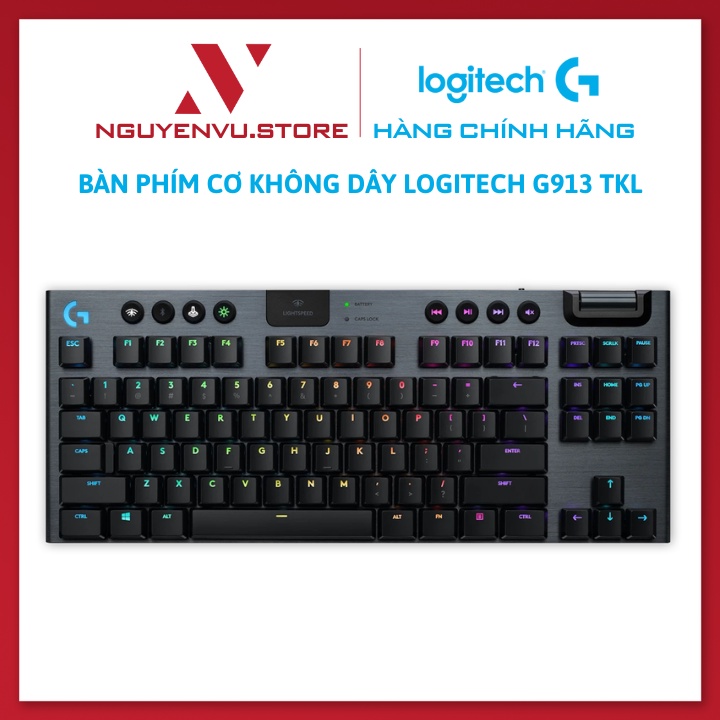 Bàn Phím Cơ Không Dây Logitech G913 RGB TKL - Logitech G913 TKL Lightspeed Wireless - Hàng Chính Hãng