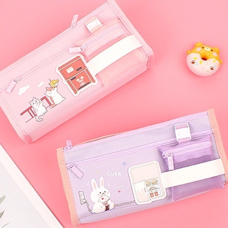 Túi Đựng Bút Bằng Vải Canvas Cỡ Lớn Dễ Thương Dành Cho Học Sinh