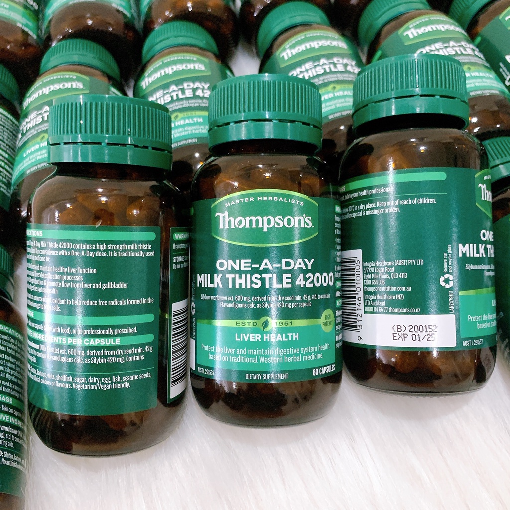 Viên uống hỗ trợ gan Thompson's One-A-Day Milk Thistle 42000mg của Úc