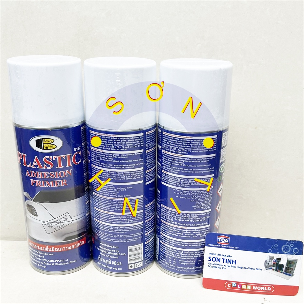 Sơn lót nhựa dạng xịt Sơn lót vỏ xe Bosny plastic Primer sơn nhựa