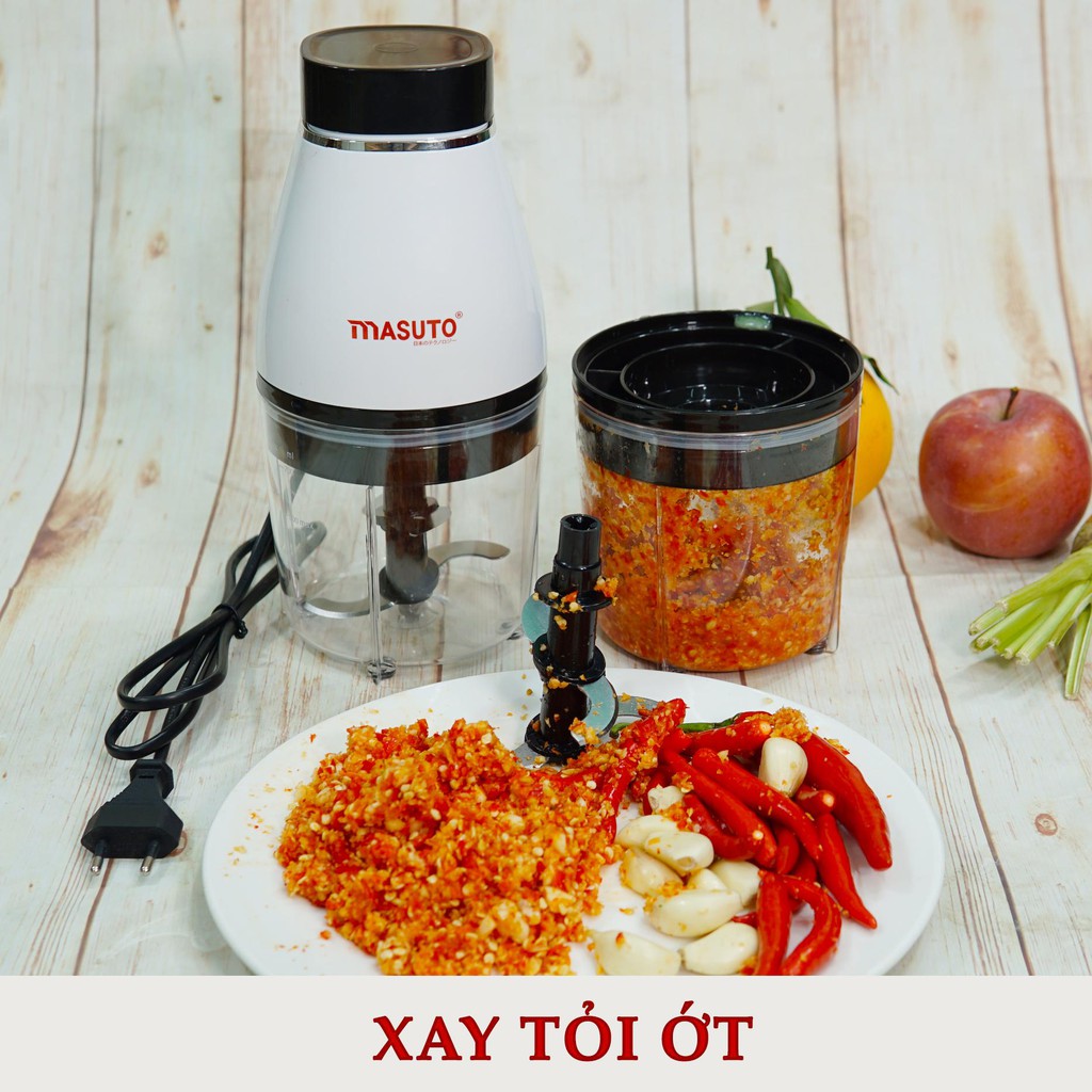 Máy xay sinh tố gia đình đa năng Masuto xay thịt tôm cua cá ăn dặm siêu nhuyễn mịn chỉ 10s cối 0,6L-TẶNG CHẢO VÂN ĐÁ