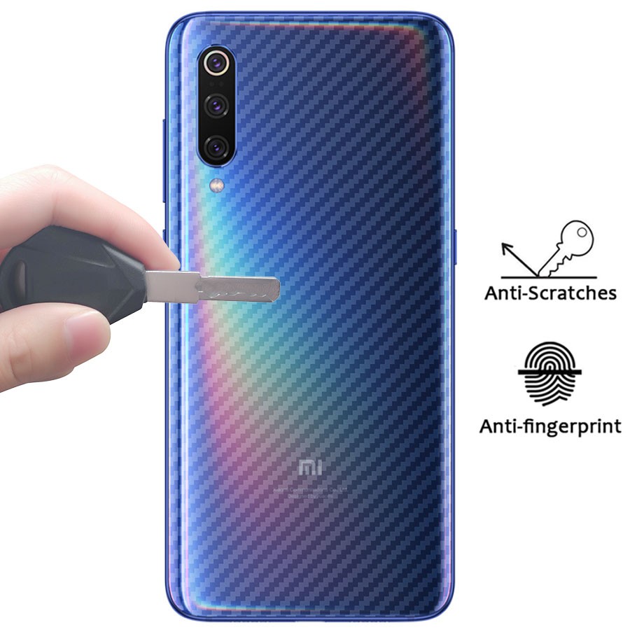 Dán dẻo Cacbon vân 3D Xiaomi Mi 9 Mặt Sau
