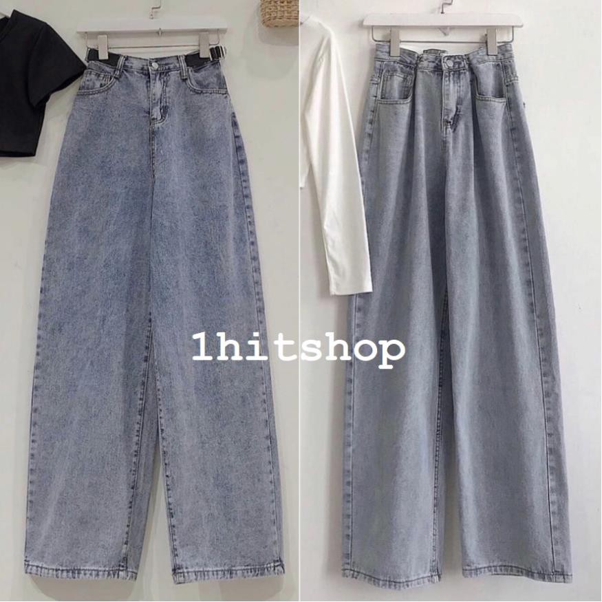 Quần Jean Ống Rộng EO KIỂU Unisex 1hitshop