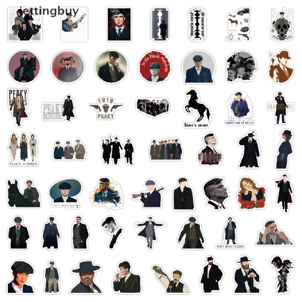 Set 50 miếng dán JETTING hình nhân vật Tommy Shelby trang trí tiện dụng