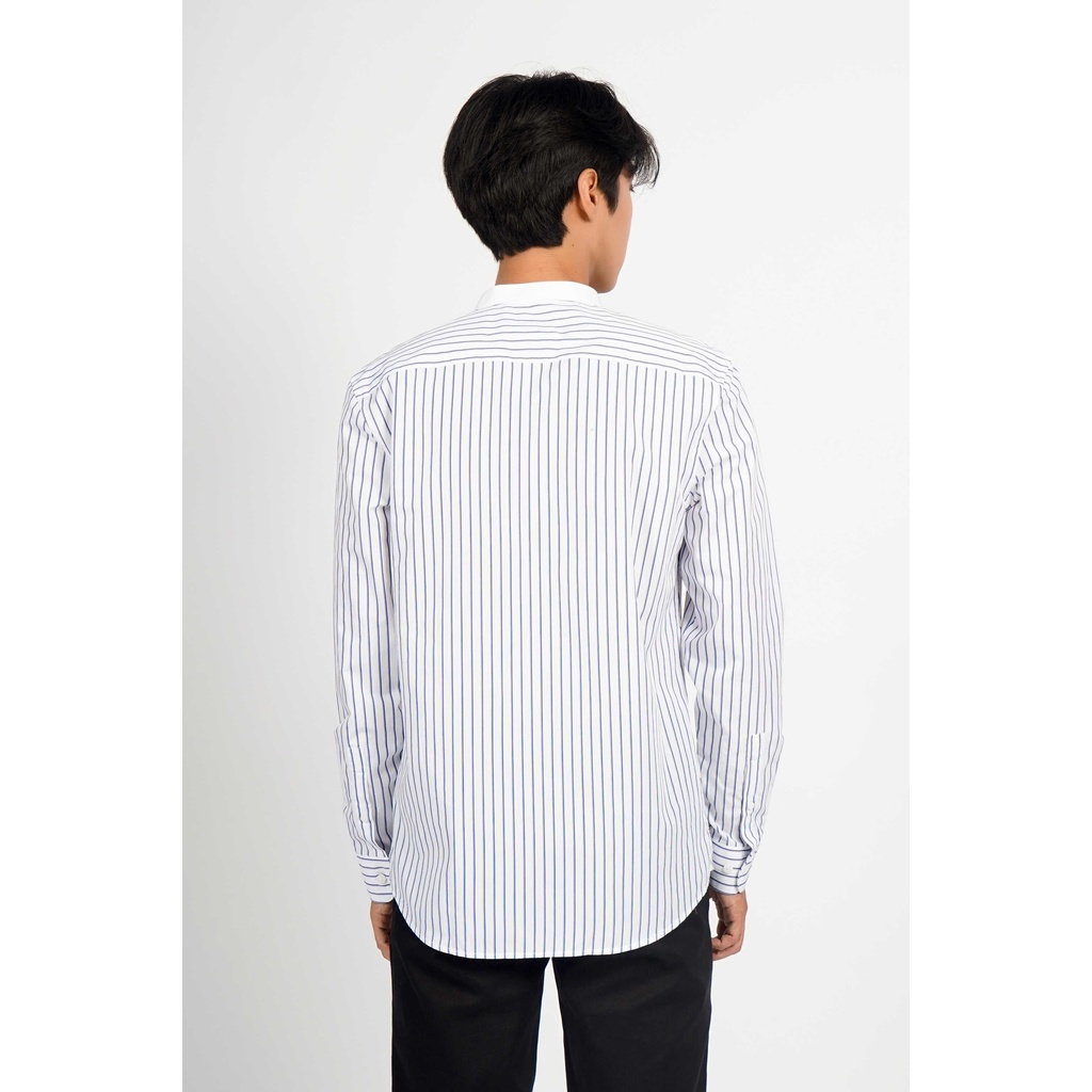 Áo Sơ Mi Nam Tay Dài Cổ Trụ Sọc Dọc Form Fitted - Routine 10F21SHL022