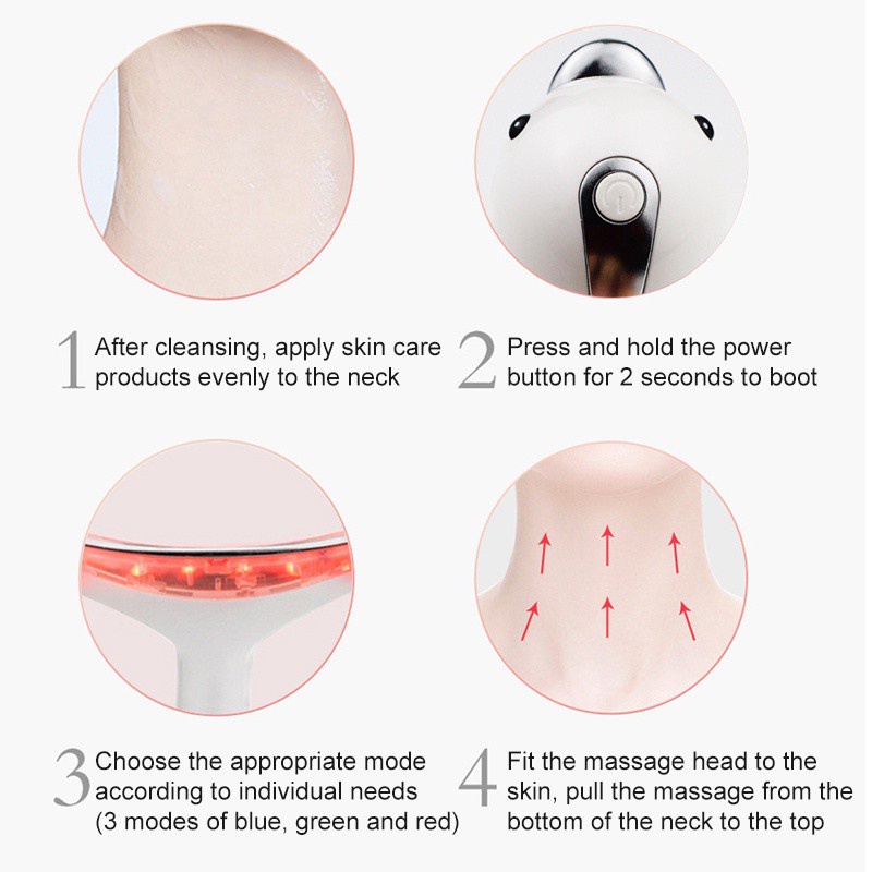 Máy Mát Xa Mặt Và Cổ CkeyiN Tích Hợp Đèn LED 45 Bóng