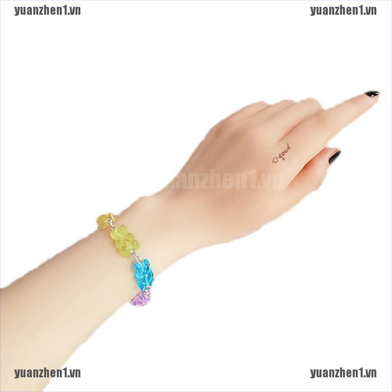 Vòng Tay Thủ Công Bằng Thép Không Gỉ Hình Gấu Hoạt Hình Cho Nữ YUANZHEN1]