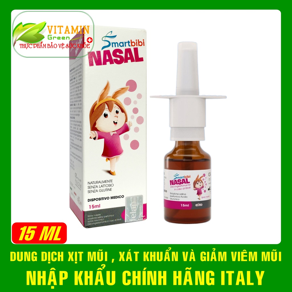 Dung dịch xịt mũi SMARTBIBI NASAL giúp làm sạch mũi, loãng dịch mũi | Nhập khẩu chính hãng Italy