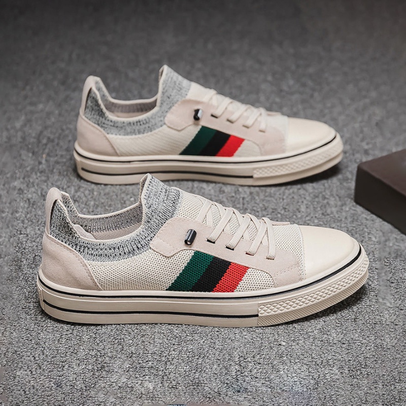 Giày Thể Thao Sneaker Nam Vải Dệt Phối Da Phong Cách Trẻ Trung, Cá Tính AG0144