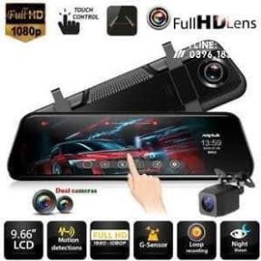 [Giảm giá]  CAMERA HÀNH TRÌNH GƯƠNG 10 INC ANYTEK T12 SIÊU NÉT FULLHD/GPS/ADAS KÈM CAMERA LÙI