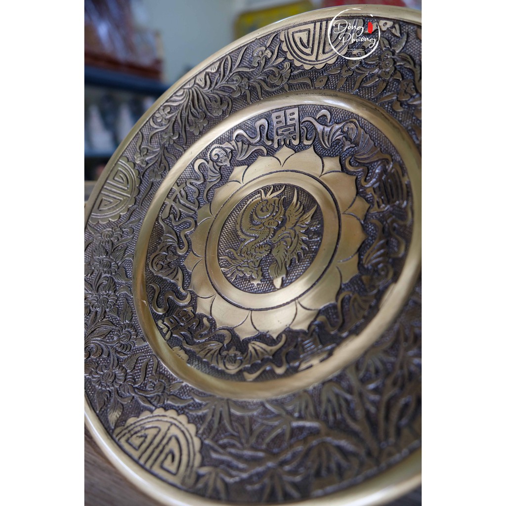 ĐĨA ĐỒNG THỜ CÚNG LONG PHỤNG DÙNG TRONG THỜ CÚNG TỔ TIÊN - GIA TIÊN