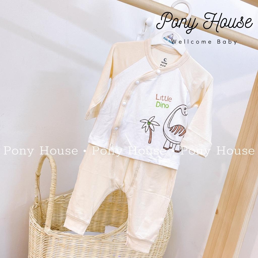Bộ Quần Áo Sơ Sinh Moon Dài Tay Cài Lệch Chất Len Tăm Giữ Nhiệt, Siêu Mềm Mại Cho Bé Trai Bé Gái Sơ Sinh