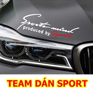 Tem ô tô xe hơi Sport mind prodeced by Sports Dán Nắp Capo - T007