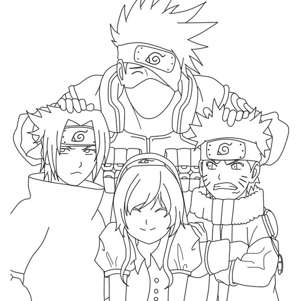 Bộ 50 giấy tô màu trẻ em NARUTO, tranh tô màu sáp, tranh tô màu dành cho trẻ em