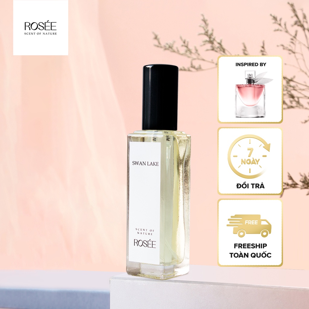 Nước hoa nữ ROSÉE Swan Lake mùi hương tinh tế, quyến rũ - Dung tích 5ml 12ml 20ml, dạng xịt - Thơm lâu 9 tiếng