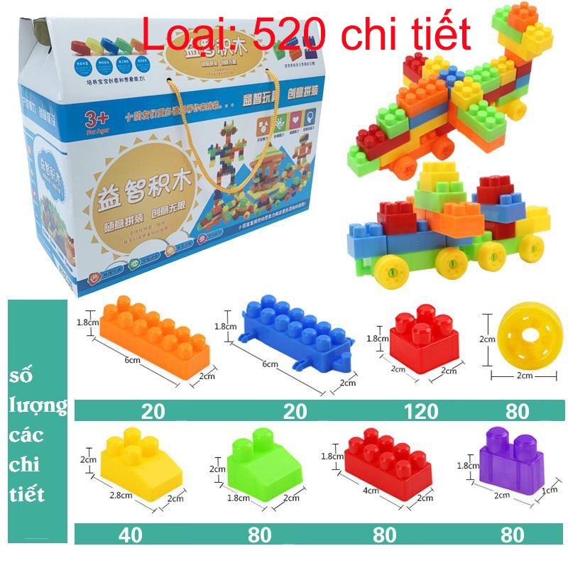 Bộ đồ chơi xếp hình LEGO 100 chi tiết, 286 chi tiết , 520 chi tiết cho bé lắp ráp, sáng tạo phát triển trí tuệ của trẻ