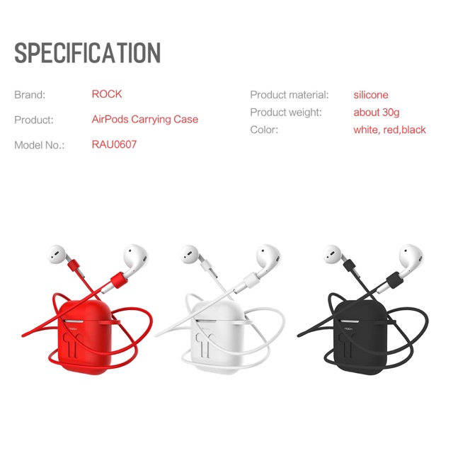 ỐP CHỐNG SOCK APPLE AIRPODS 1-2 bản sạc dây CASE ROCK