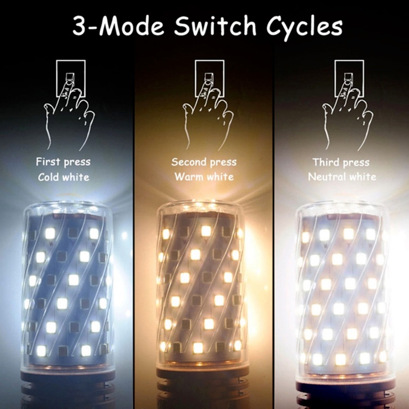 Bóng Đèn LED E14 E27 Hình Trái Bắp 3 Màu Tiết Kiệm Năng Lượng