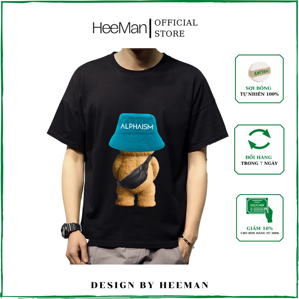 Áo thun cặp nam nữ, unisex bigsize HEEMAN áo phông cotton chất đẹp đủ size AM05