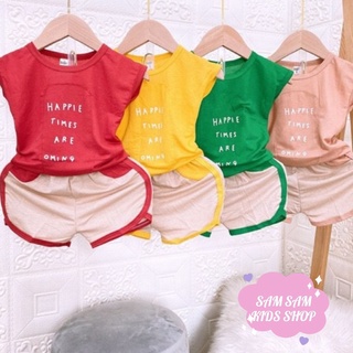 Đồ bộ bé trai và đồ bộ bé gái 8-18kg QATE551 - Đồ bộ cho bé trai và đồ bộ cho bé gái vải cotton đũi