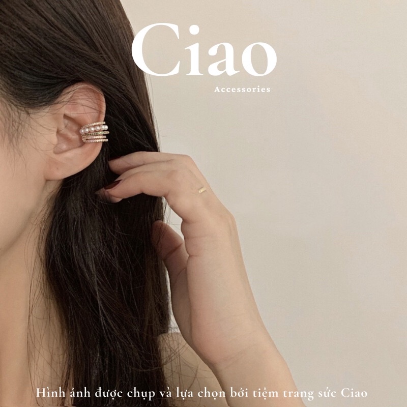 [NEW ITEMS] Khuyên vành tai/ Kẹp vành tai mạ bạc thiết kế cổ điển Ciao accessories